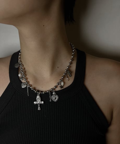 stainless charm necklace cross