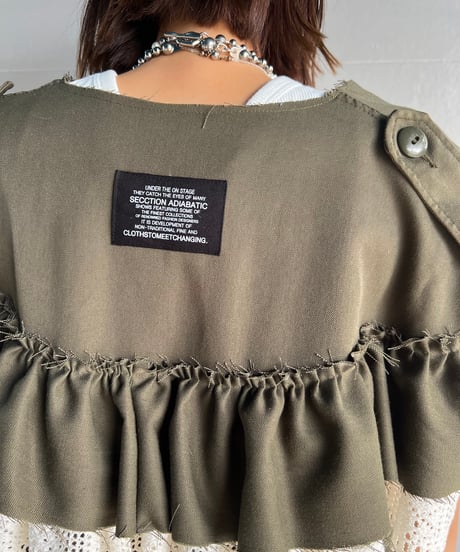 remake military frill vest