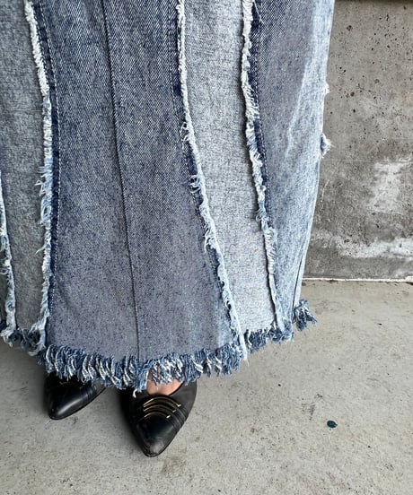 remake denim long skirt