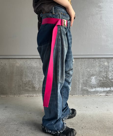 remake differences message denim pants B