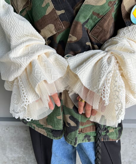 remake balloon sleeve military jacket A