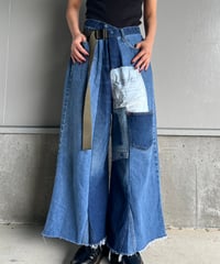 remake wide volume diffarence denim pants B