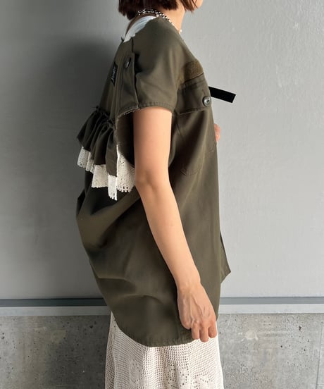 remake military frill vest