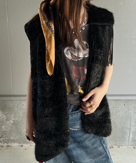 light fur fringe vest.