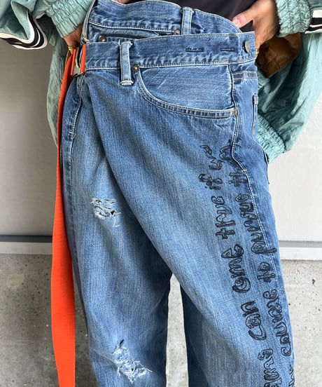remake differences message denim pants B