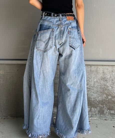 remake wide volume denim pants B