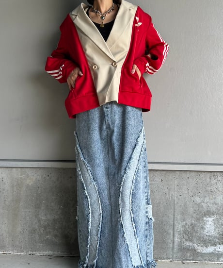 remake denim long skirt