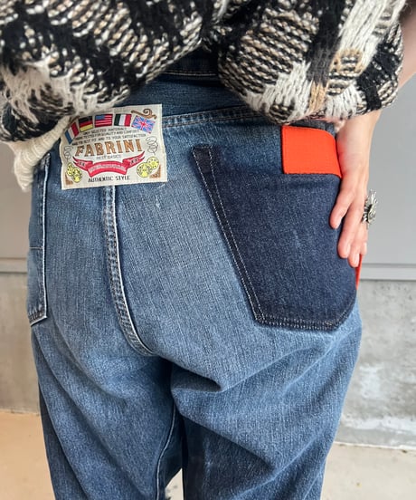 remake differences message denim pants A