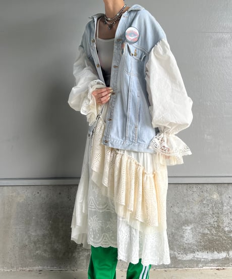 remake baloon sleeve pocket denim jacket