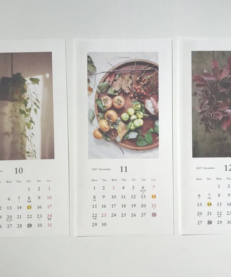 [ご予約]2027年カレンダー花と果実　9月末まで送料無料
