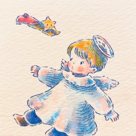 【原画/Original painting】『ふわっとゆるっと生きるよ』