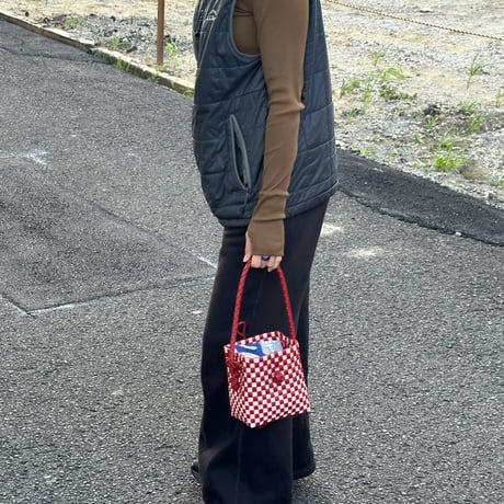 【10月26日(月)〜10月30日(金)発送】 BÉBÉ BAG No.4 ' gingham ' _Poppy