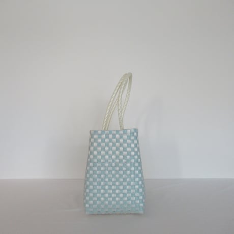 【10月13日(月)〜10月16日(金)発送】 BOSTON BAG No.32 'gingham' _ Dusty Blue Fizz