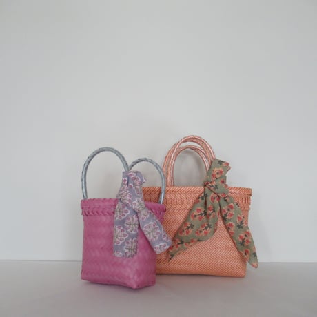 【10月13日(火)〜10月16日(金)発送】 Bag×Handkerchief［C］Mekearibag (Size : S) _Orange Sorbet