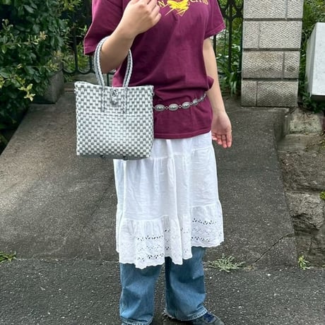 【8月10日(月)〜順次発送】 Gummy Bag No.11 (Size: S) ' gingham ' _Silver Obscura