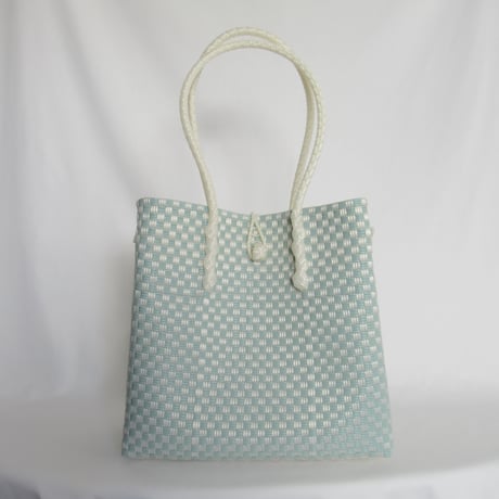 【8月24日(月)〜8月28日(金)発送】 Gummy Bag No.33 (Size: L) ' gingham ' _Dusty Blue Fizz