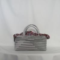 【8月10日(月)〜順次発送】 Bag×Handkerchief［H］Mekearibag BOUQUET (cross) _ Silver × yasashii Purple