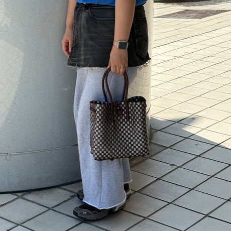 【7月13日(月)〜7月17日(金)発送】 Gummy Bag No.10 (Size: S) ' gingham ' _Urban Taupe