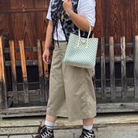 【8月24日(月)〜8月28日(金)発送】 Gummy Bag No.12 (Size: S) ' gingham ' _Dusty Blue Fizz