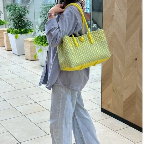 【10月13日(火)〜10月16日(金)発送】 BOSTON BAG No.22  'gingham' _Lemongrass