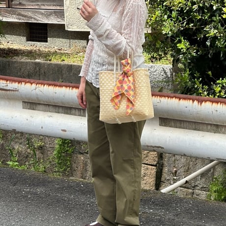 【9月28日(月)〜10月2日(金)発送】  Bag×Handkerchief［C］Gummy bag ' gingham ' (Size : S) _ Custard Fizz
