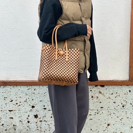 【10月5日(月)〜10月9日(金)発送】 Gummy Bag No.11 (Size: S) ' gingham ' _Caramel Mocha