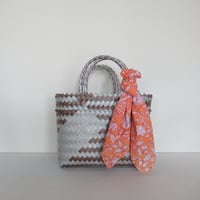 【9月28日(月)〜10月2日(金)発送】  Bag×Handkerchief［B］Mekearibag (Size : S) _Mocha Silver