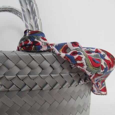 【8月10日(月)〜順次発送】 Bag×Handkerchief［H］Mekearibag BOUQUET (cross) _ Silver × yasashii Purple