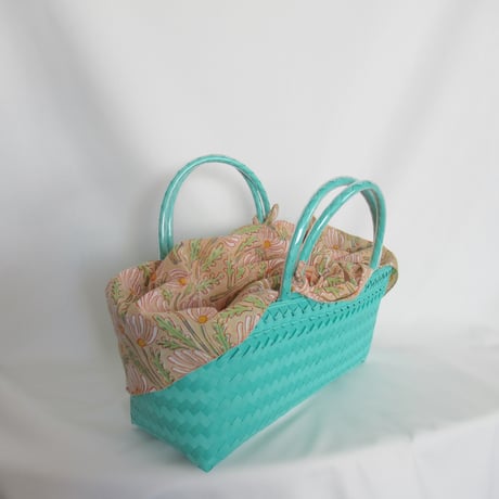 【8月31日(月)〜順次発送】 Bag×Handkerchief［I］Mekearibag BOUQUET _Peacock Green