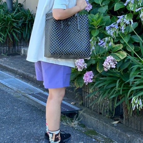 【7月27日(月)〜7月31日(金)発送】 Gummy Bag No.18 (Size: M) ' gingham ' _Charcoal Clay