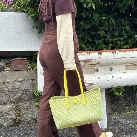 【10月13日(火)〜10月16日(金)発送】 BOSTON BAG No.22  'gingham' _Lemongrass