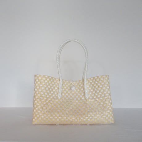 【10月13日(月)〜10月16日(金)発送】 BOSTON BAG No.31 'gingham' _ Custard Fizz