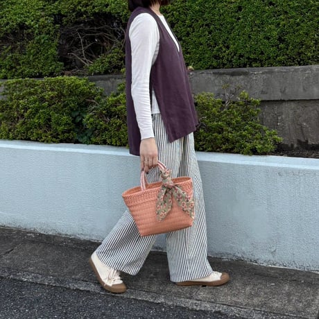 【10月13日(火)〜10月16日(金)発送】 Bag×Handkerchief［C］Mekearibag (Size : S) _Orange Sorbet