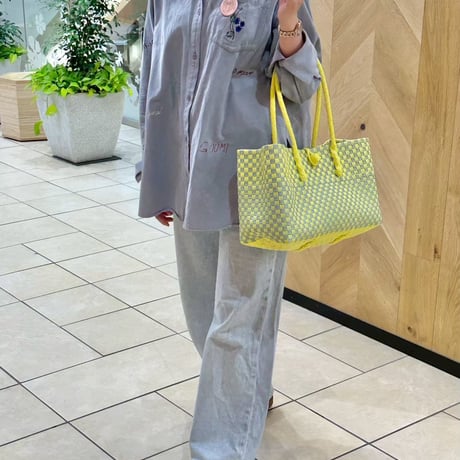 【10月13日(火)〜10月16日(金)発送】 BOSTON BAG No.22  'gingham' _Lemongrass