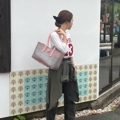 【10月19日(月)〜10月23日(金)発送】 BOSTON BAG No.19  'gingham' _Guava