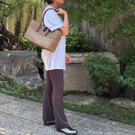【7月27日(月)〜7月31日(金)発送】 BOSTON BAG No.14  'gingham' _ Hazelnut