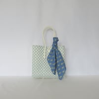 【11月2日(月)〜11月6日(金)発送】 Bag×Handkerchief ［E］Gummy bag ' gingham ' (Size : S) _ Dusty Blue Fizz