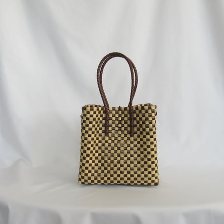 【7月27日(月)〜7月31日(金)発送】 Gummy Bag  No.10 (Size: S) ' gingham ' _Hazelnut