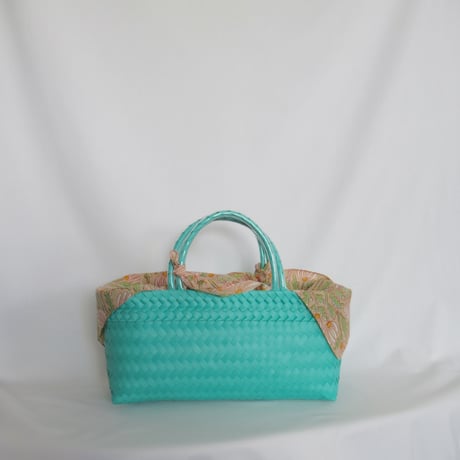 【8月31日(月)〜順次発送】 Bag×Handkerchief［I］Mekearibag BOUQUET _Peacock Green