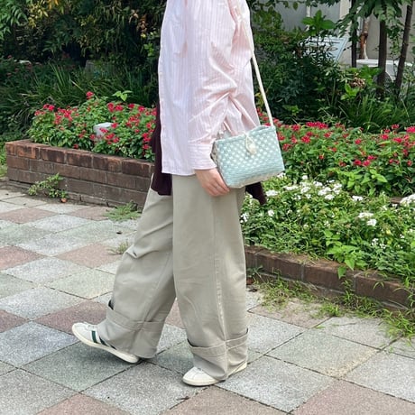 【10月13日(火)〜10月16日(金)発送】 Hello Bag No.22 ' gingham '_ Dusty Blue Fizz