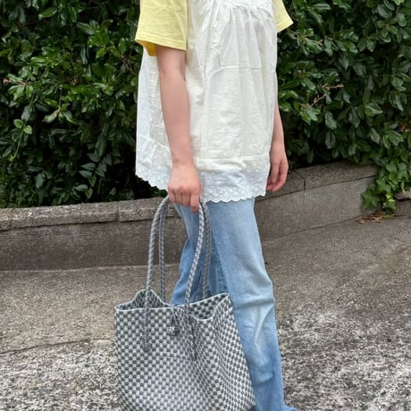 【8月24日(月)〜8月28日(金)発送】 Gummy Bag No.18 (Size: M) ' gingham ' _Silver Obscura