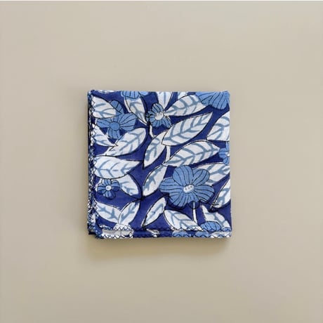 【8月10日(月)〜順次発送】 Indian Cotton Handkerchief [B] - BLUE69