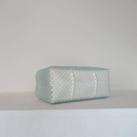 【10月13日(月)〜10月16日(金)発送】 BOSTON BAG No.32 'gingham' _ Dusty Blue Fizz
