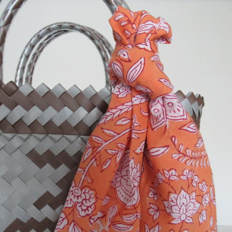 【9月28日(月)〜10月2日(金)発送】  Bag×Handkerchief［B］Mekearibag (Size : S) _Mocha Silver