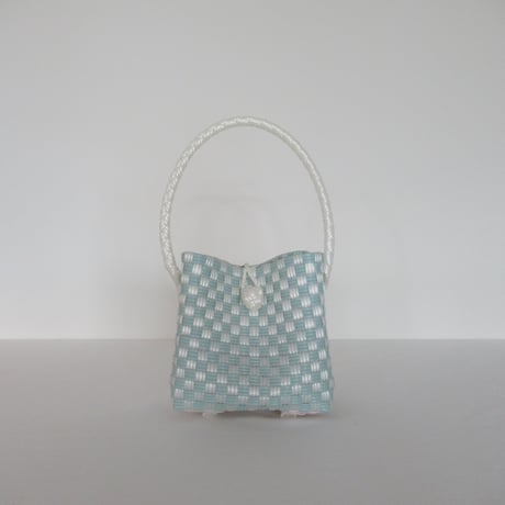 【10月13日(火)〜10月16日(金)発送】 BÉBÉ BAG No.15 ' gingham ' _ Dusty Blue Fizz