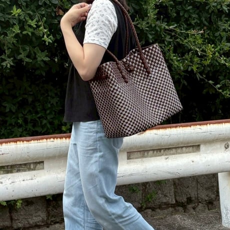 【7月13日(月)〜7月17日(金)発送】 Gummy Bag No.25 (Size: L) ' gingham ' _Urban Taupe