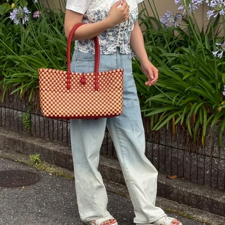 【7月21日(火)〜7月24日(金)発送】 BOSTON BAG No.14 'gingham' _ Apple Pie