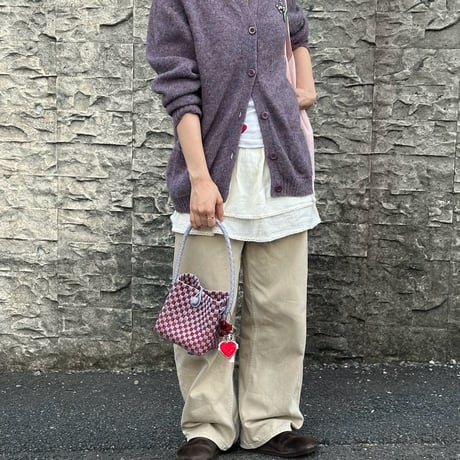 【10月26日(月)〜10月30日(金)発送】 BÉBÉ BAG No.17 ' gingham ' _Humid Cherry
