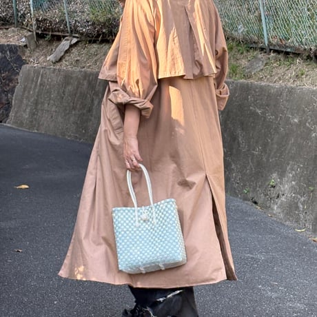 【10月26日(月)〜10月30日(金)発送】Gummy Bag No.8 (Size: S) ' gingham ' _Dusty Blue Fizz
