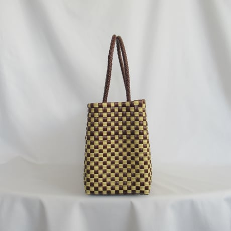 【7月27日(月)〜7月31日(金)発送】 BOSTON BAG No.14  'gingham' _ Hazelnut